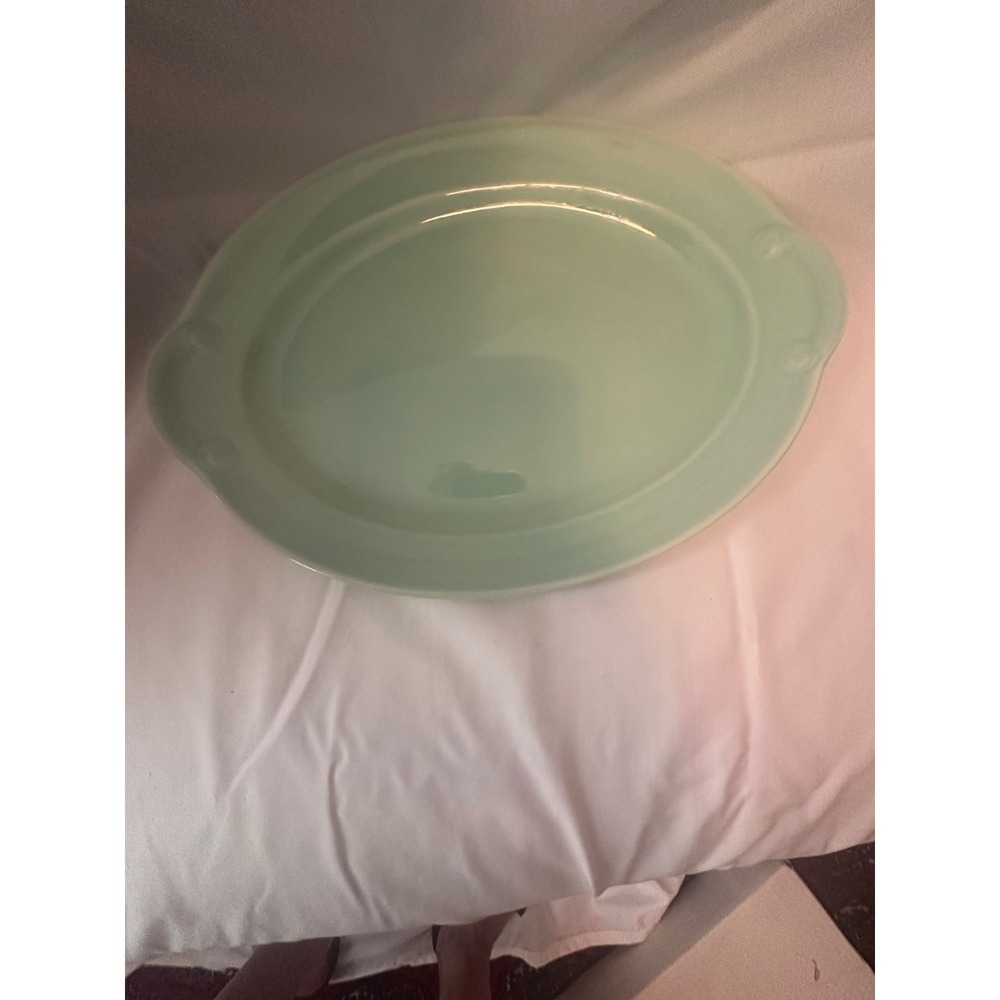Vintage LuRay Pastels Oval Platters Set of 2 Surf Green & Persian Rose Pink 12in - Picture 6 of 9